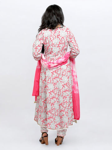 Jiarah Anarkali Cotton Kurta Palazzo Set with Dupatta Jiarah Anarkali Cotton Kurta Palazzo Set with Dupatta