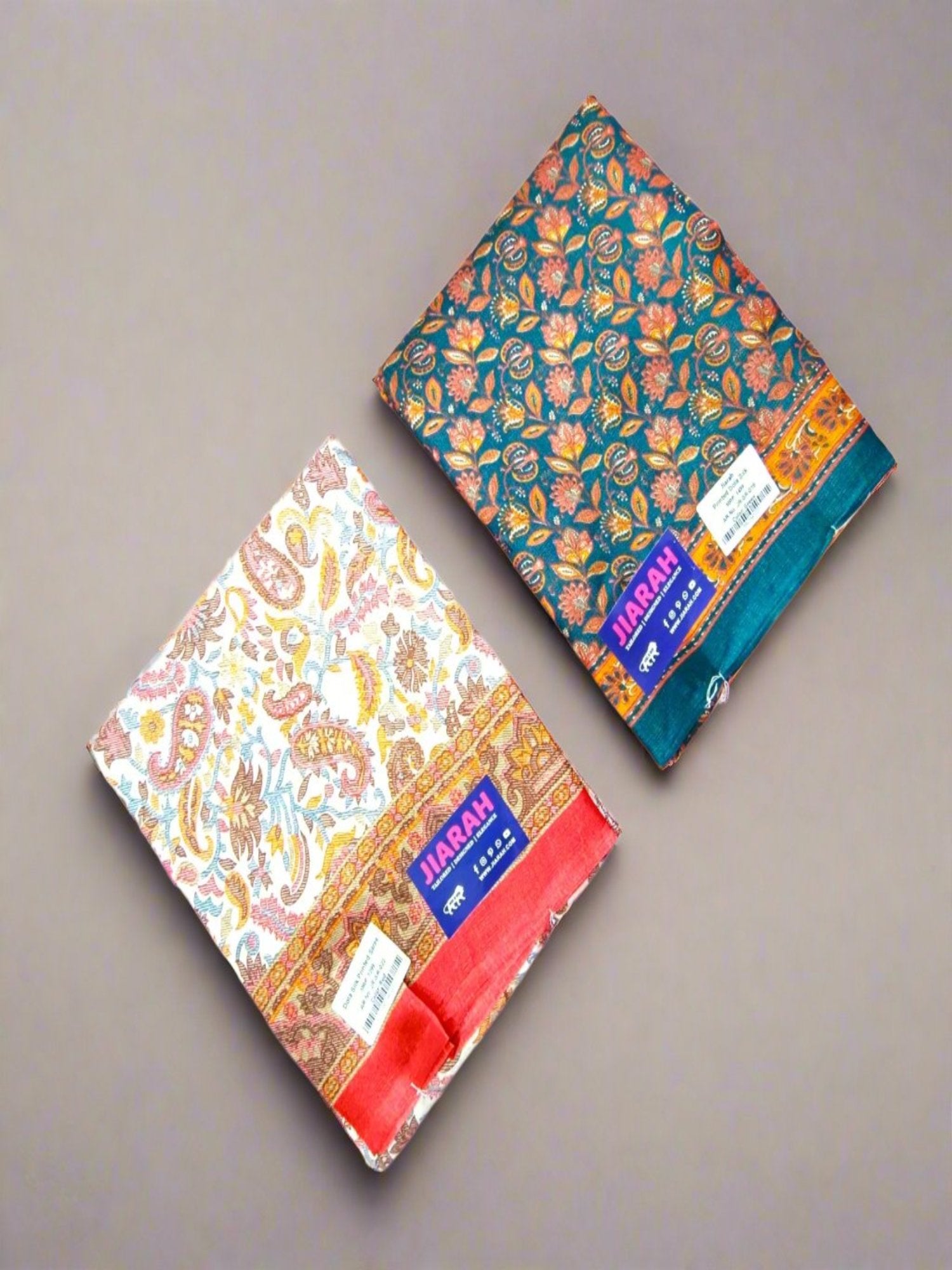 Jiarah Printed Dola Silk Saree Buy 1 Get 1 Free - red