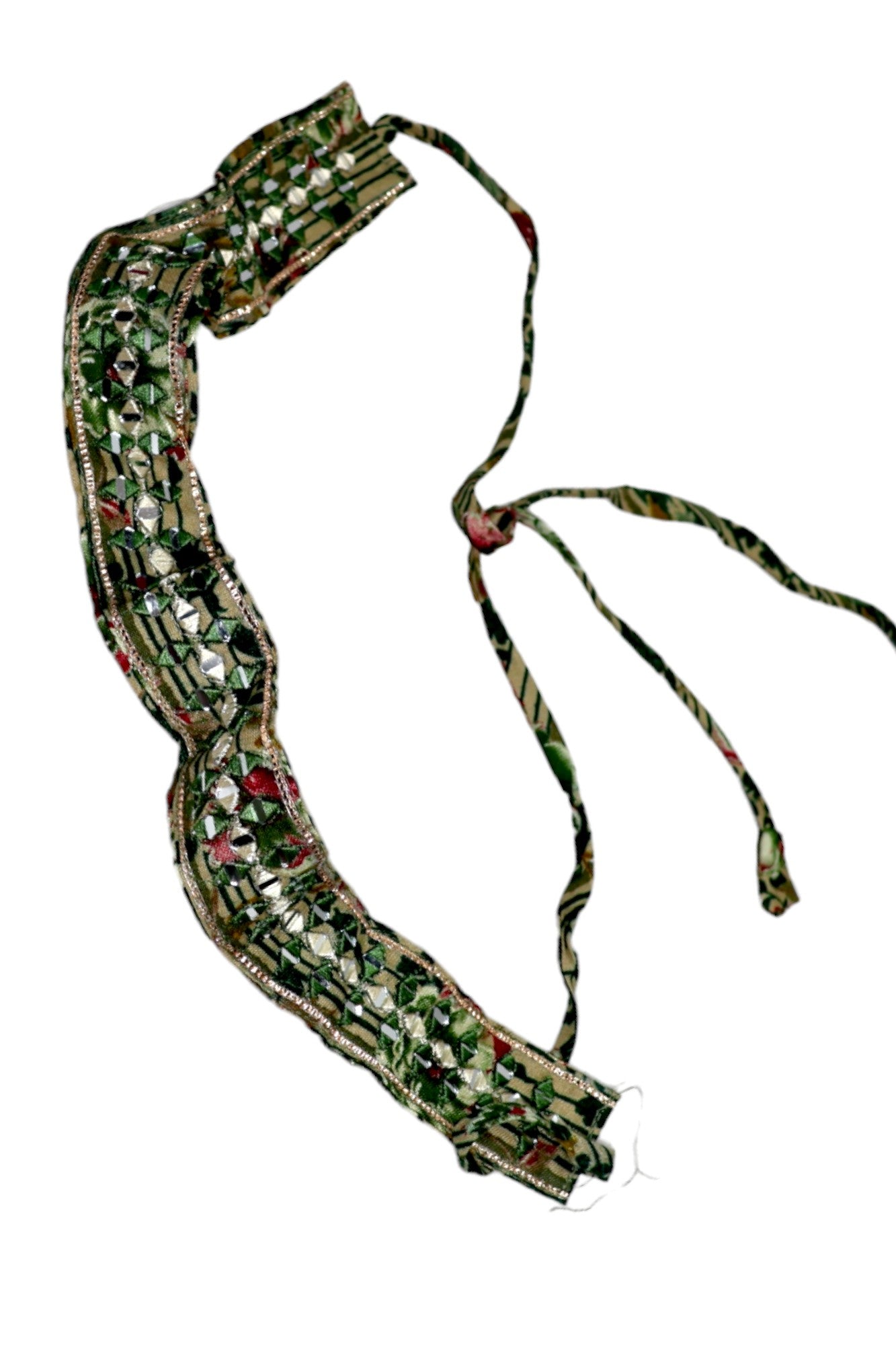 Jiarah Foil Print Mirror Work Rayon Kurta Palazzo Set with Belt and Dupatta