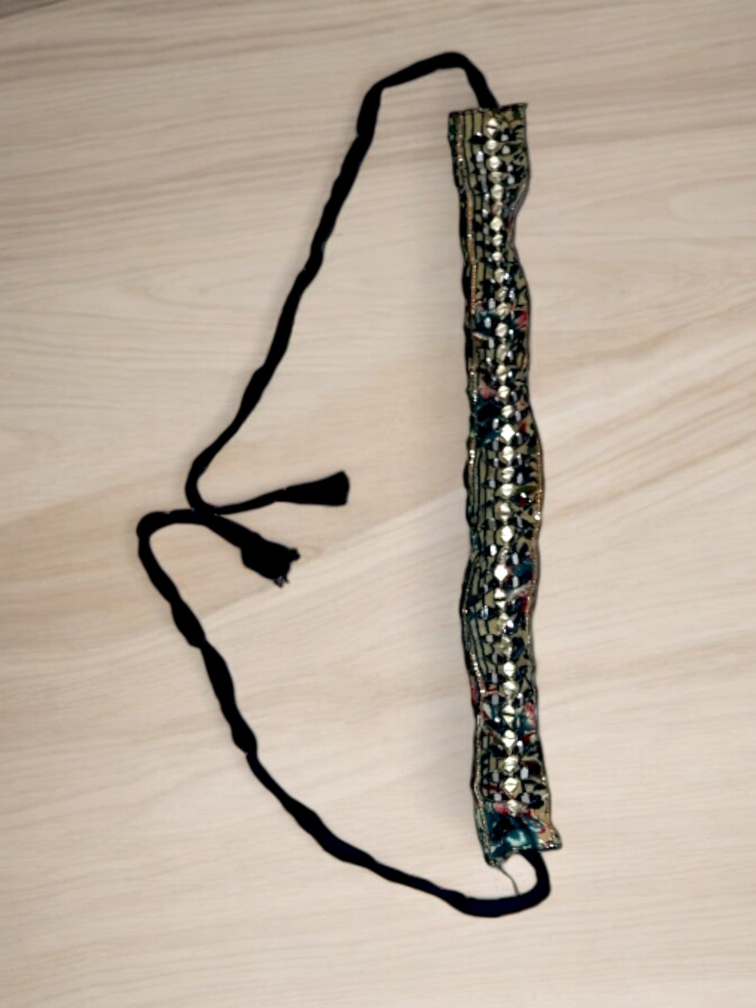 Jiarah Foil Print Mirror Work Rayon Kurta Palazzo Set with Belt and Dupatta