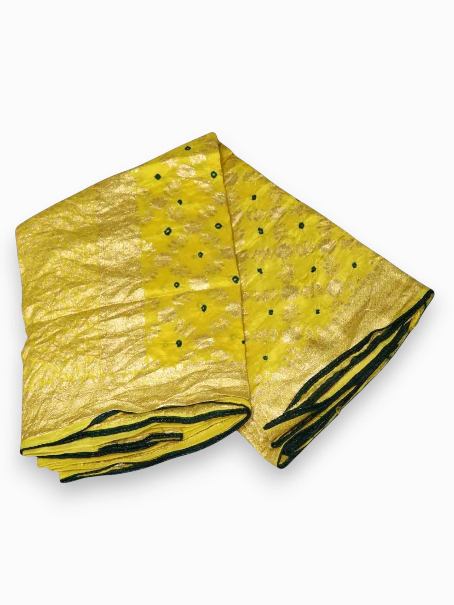 Jiarah Bandhej Silk Patola Saree Yellow