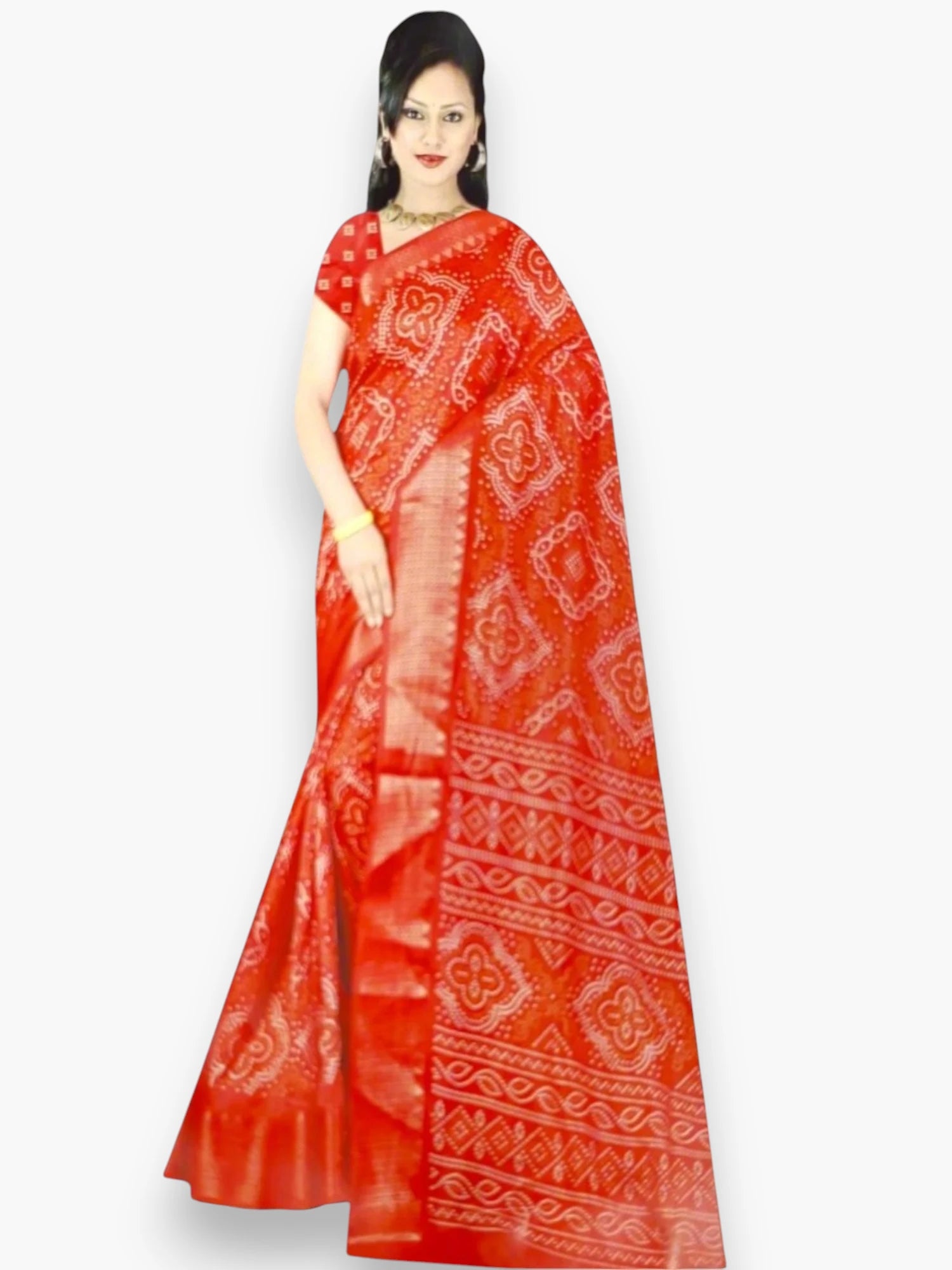 Jiarah Chandrakhani Bandhani Woven Silk Cotton Saree