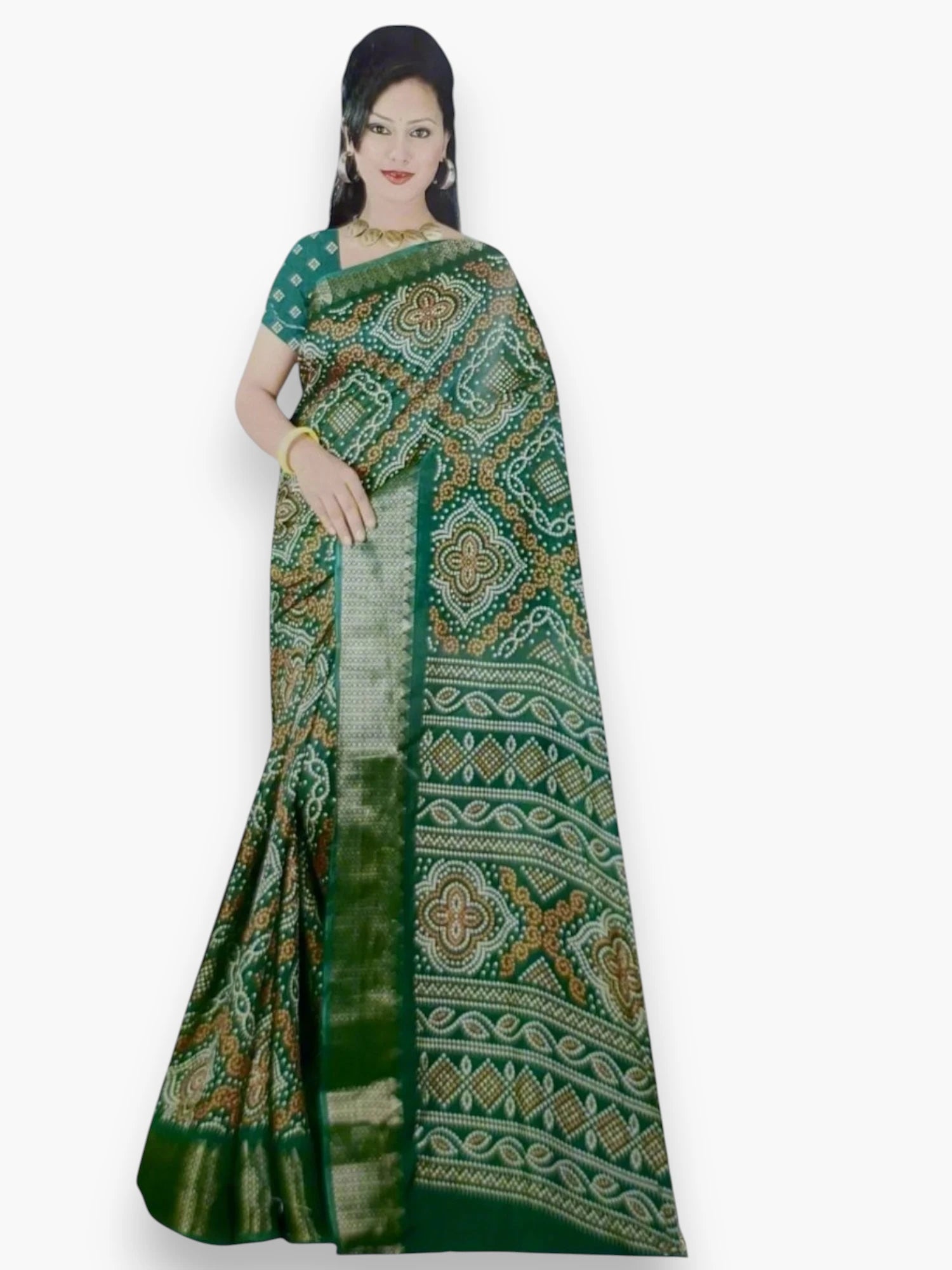 Jiarah Chandrakhani Bandhani Woven Silk Cotton Saree