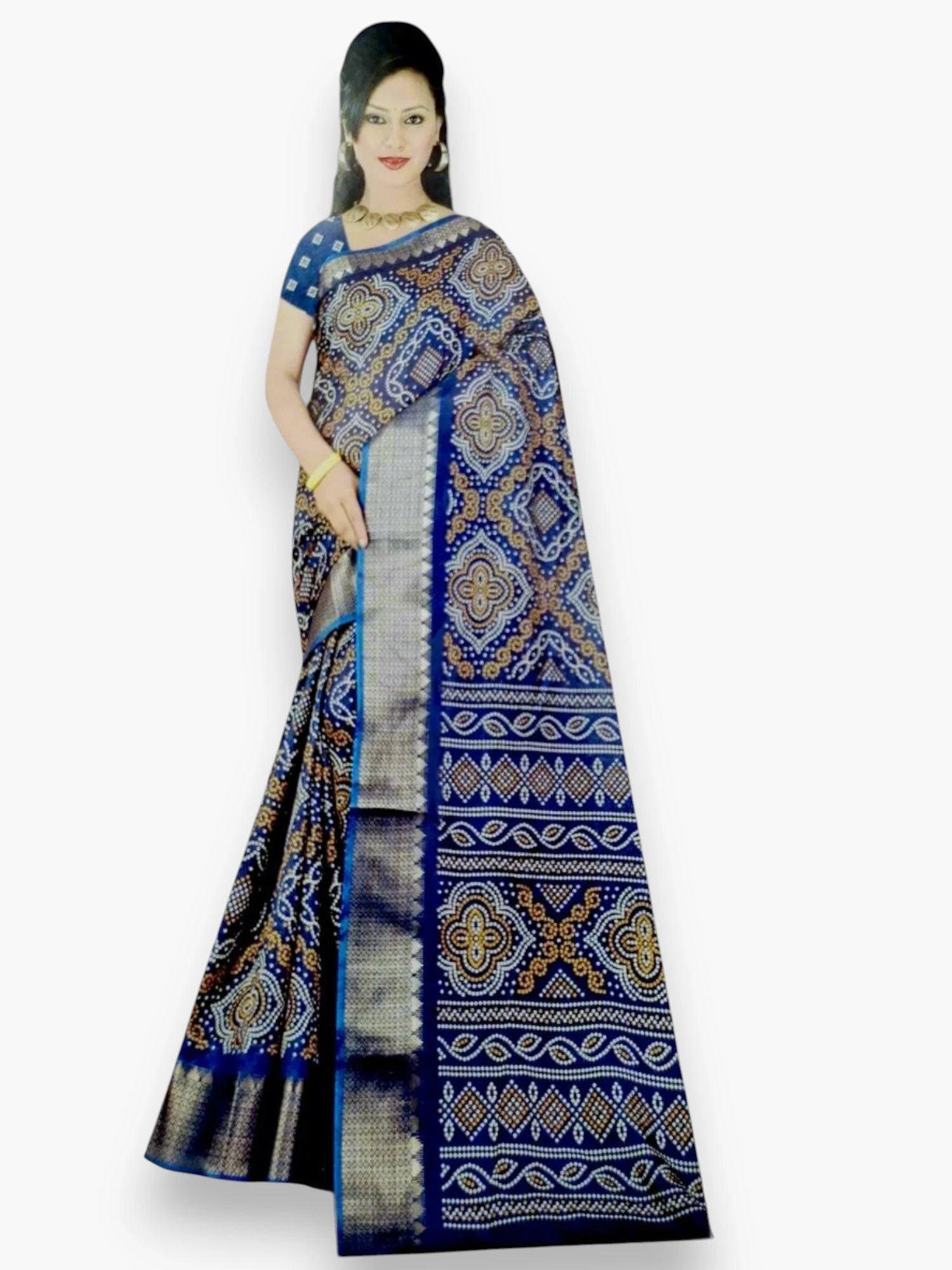 Jiarah Chandrakhani Bandhani Woven Silk Cotton Saree