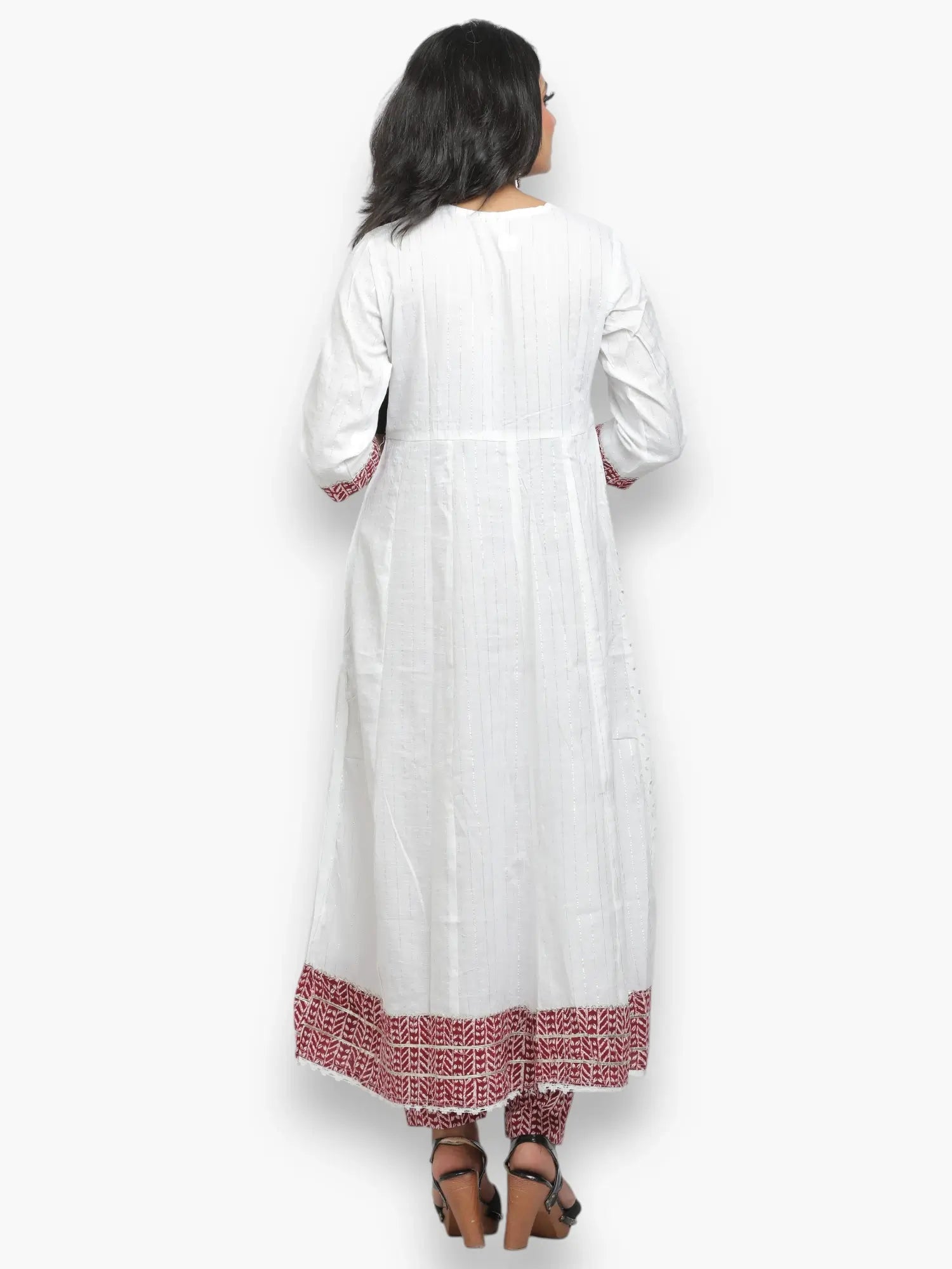 Jiarah Chikankari Anarkali Kurta Pant Set with Dupatta