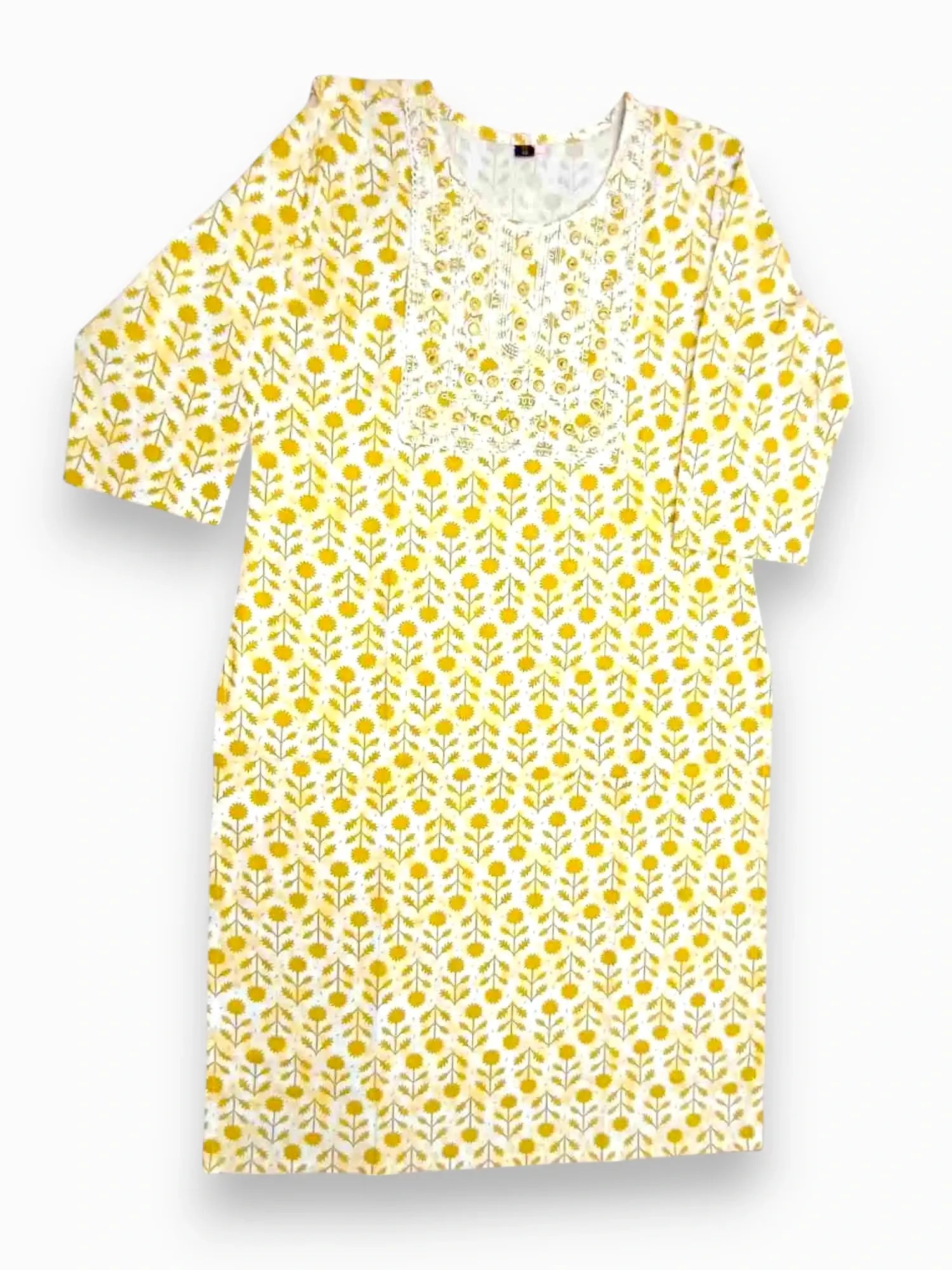 Jiarah Cotton Mirror Work Straight Kurta Palazzo Set