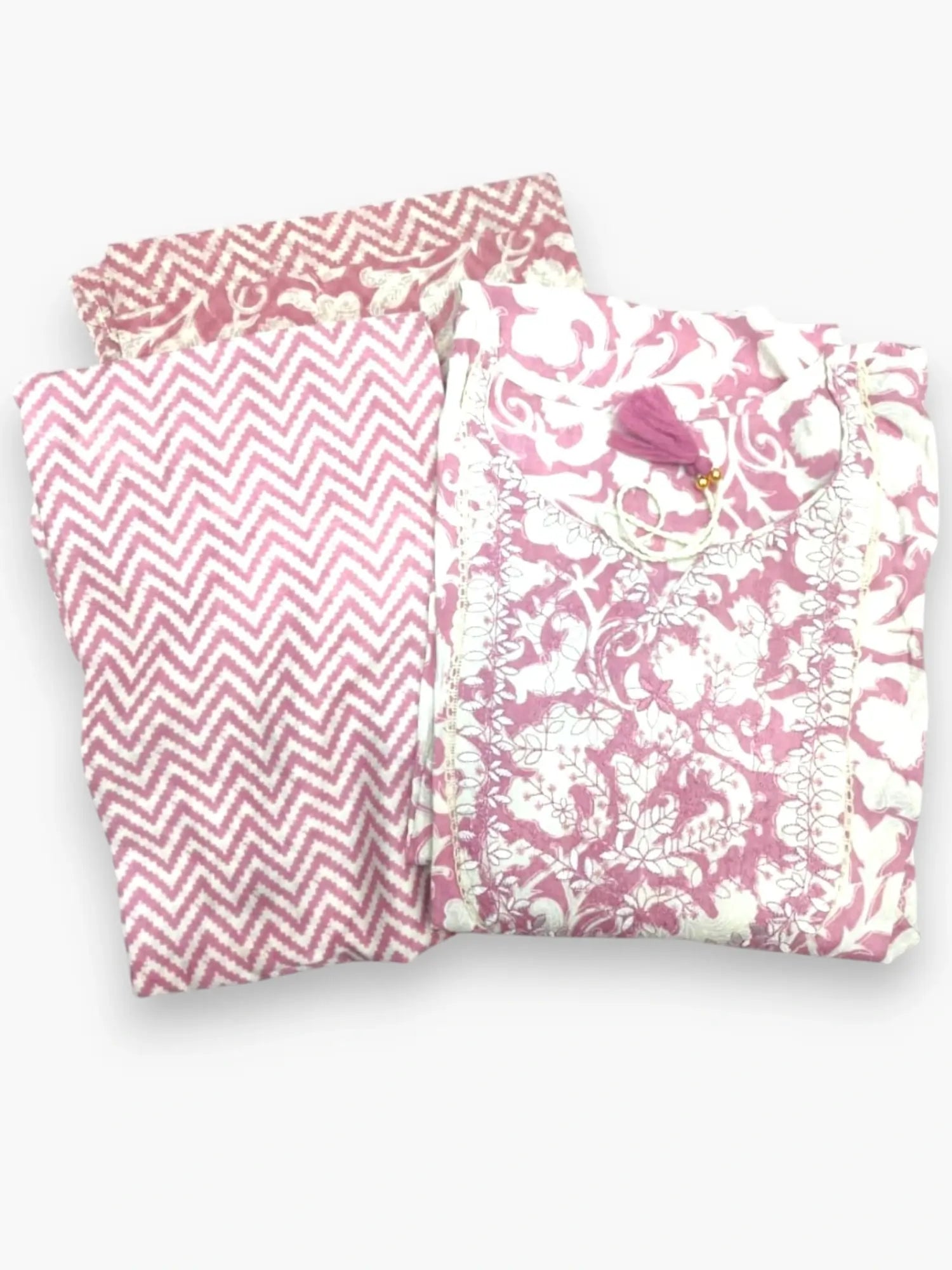 Jiarah Embroidery Printed Straight Cotton Kurta Pant Set with Dupatta