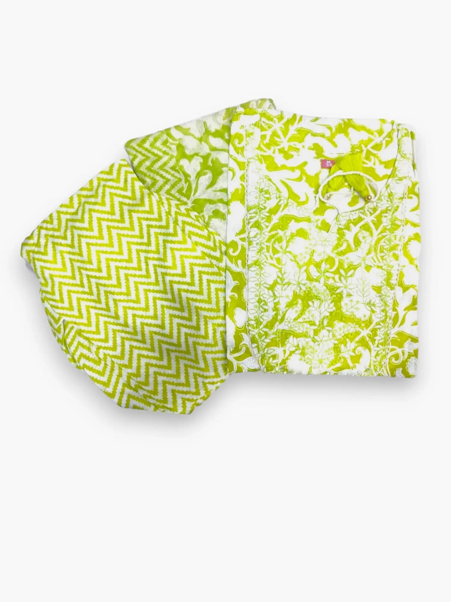 Jiarah Embroidery Printed Straight Cotton Kurta Pant Set with Dupatta