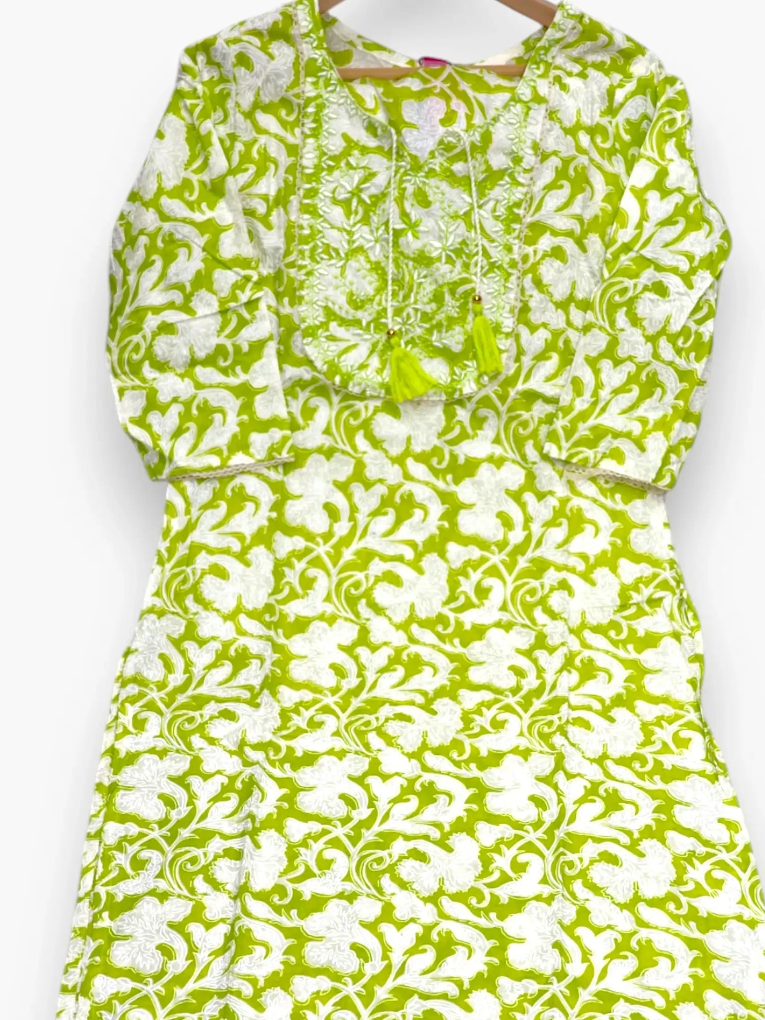 Jiarah Embroidery Printed Straight Cotton Kurta Pant Set with Dupatta