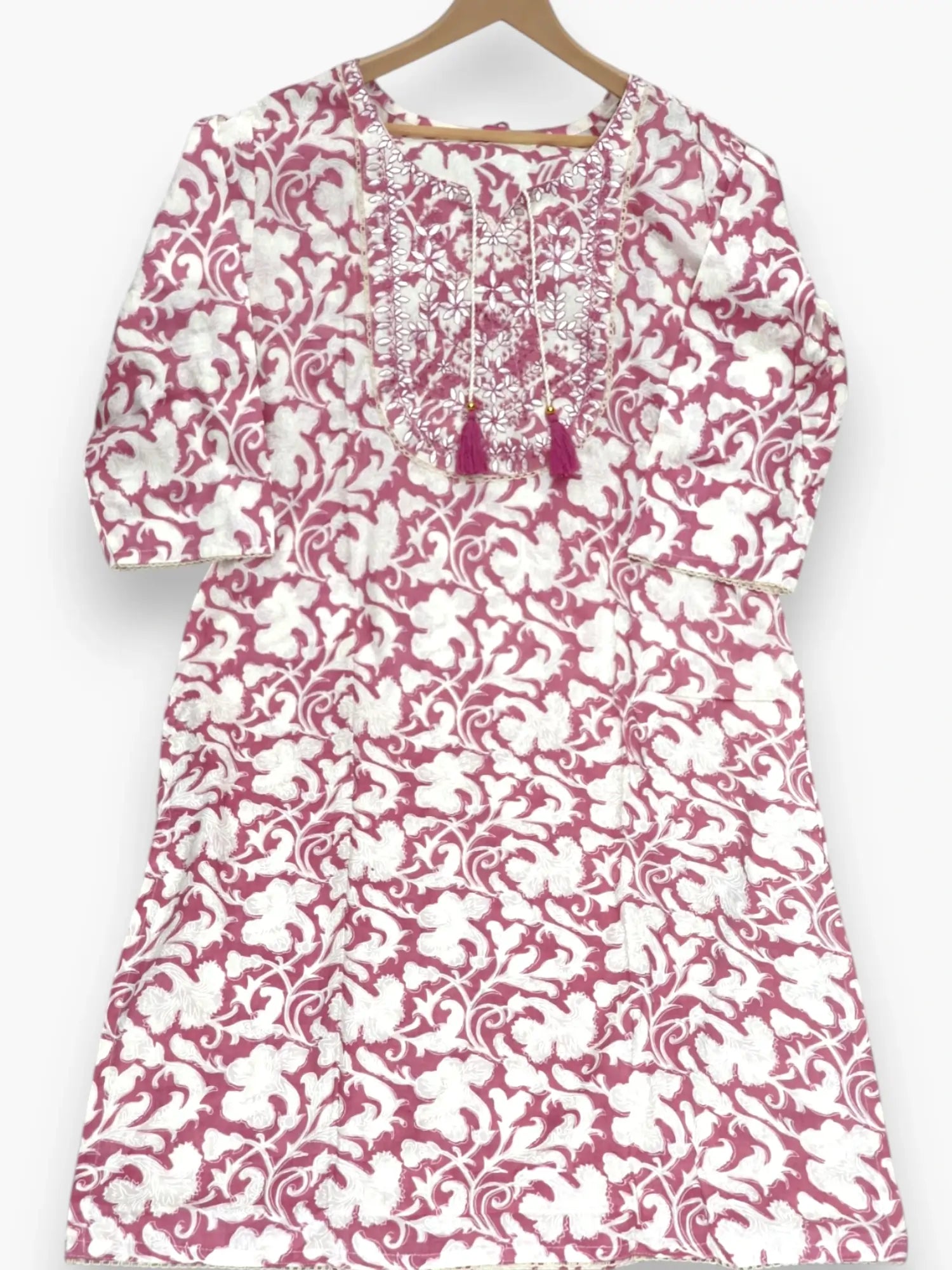 Jiarah Embroidery Printed Straight Cotton Kurta Pant Set with Dupatta