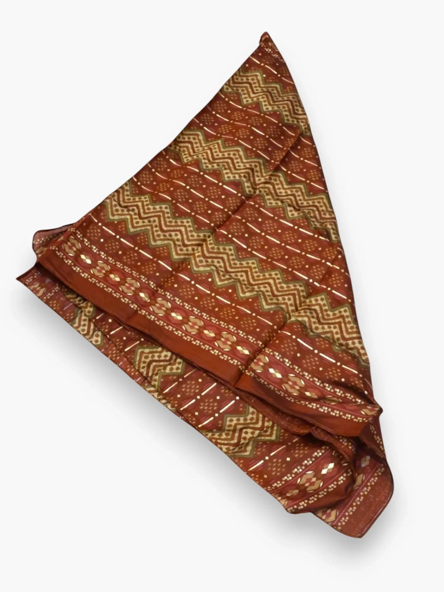 Jiarah Embroidery Work Woven Strip Pattern Cotton Kurta Pant Set with Dupatta