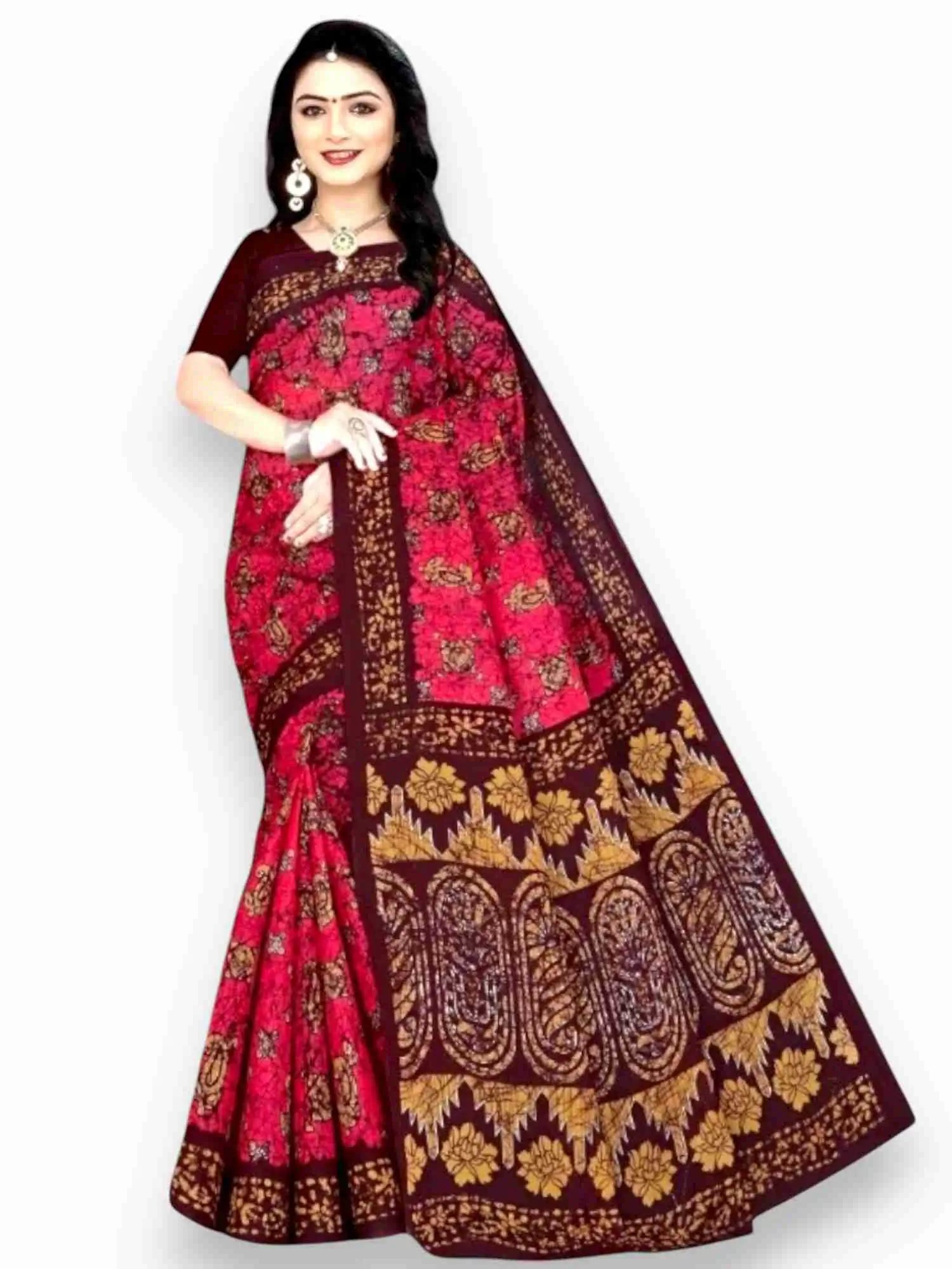 Jiarah Ethnic Printed Pure Cotton Saree