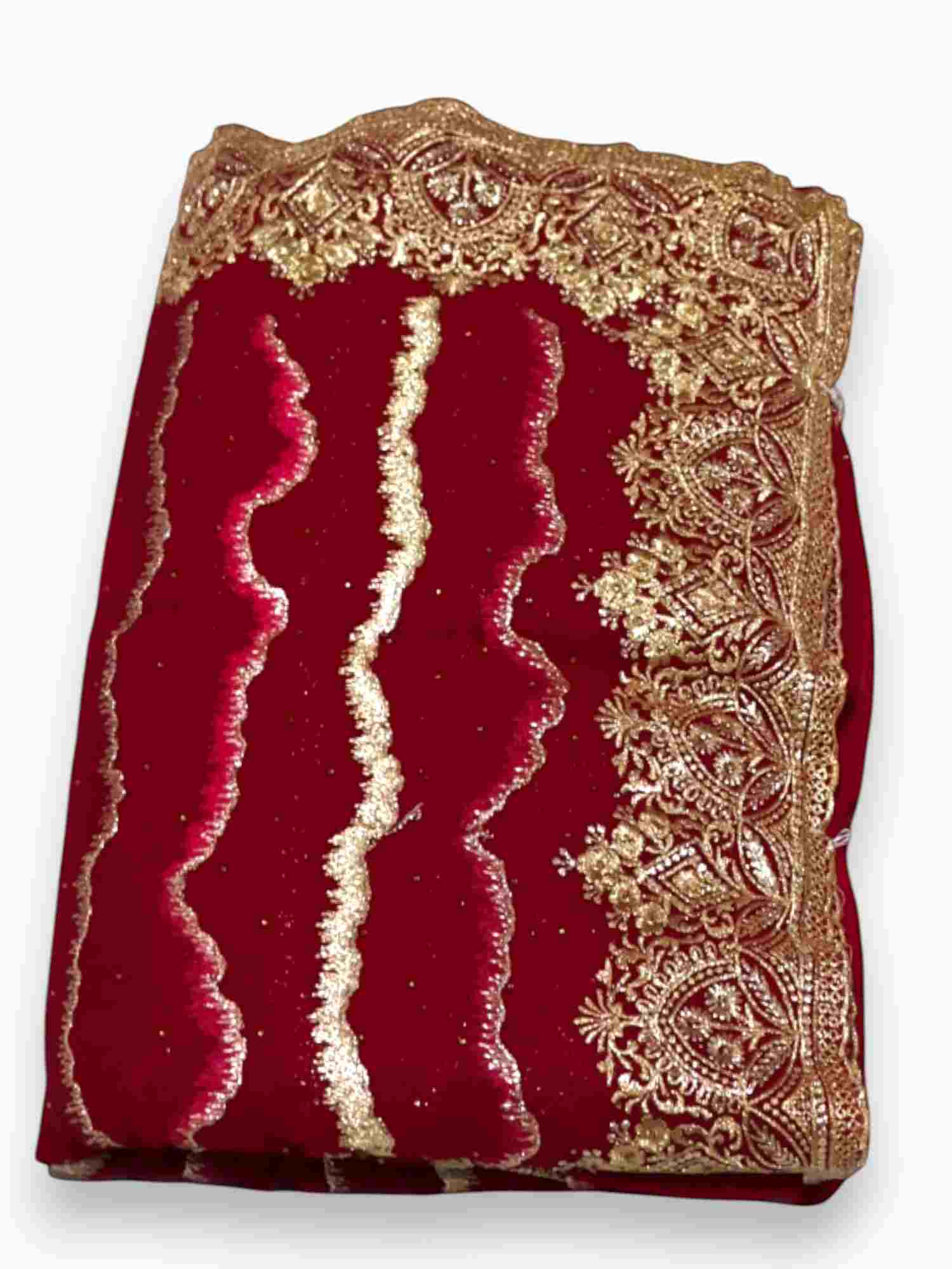 Jiarah Leheriya Embroidery Thread Work Bridal Chiffon Saree