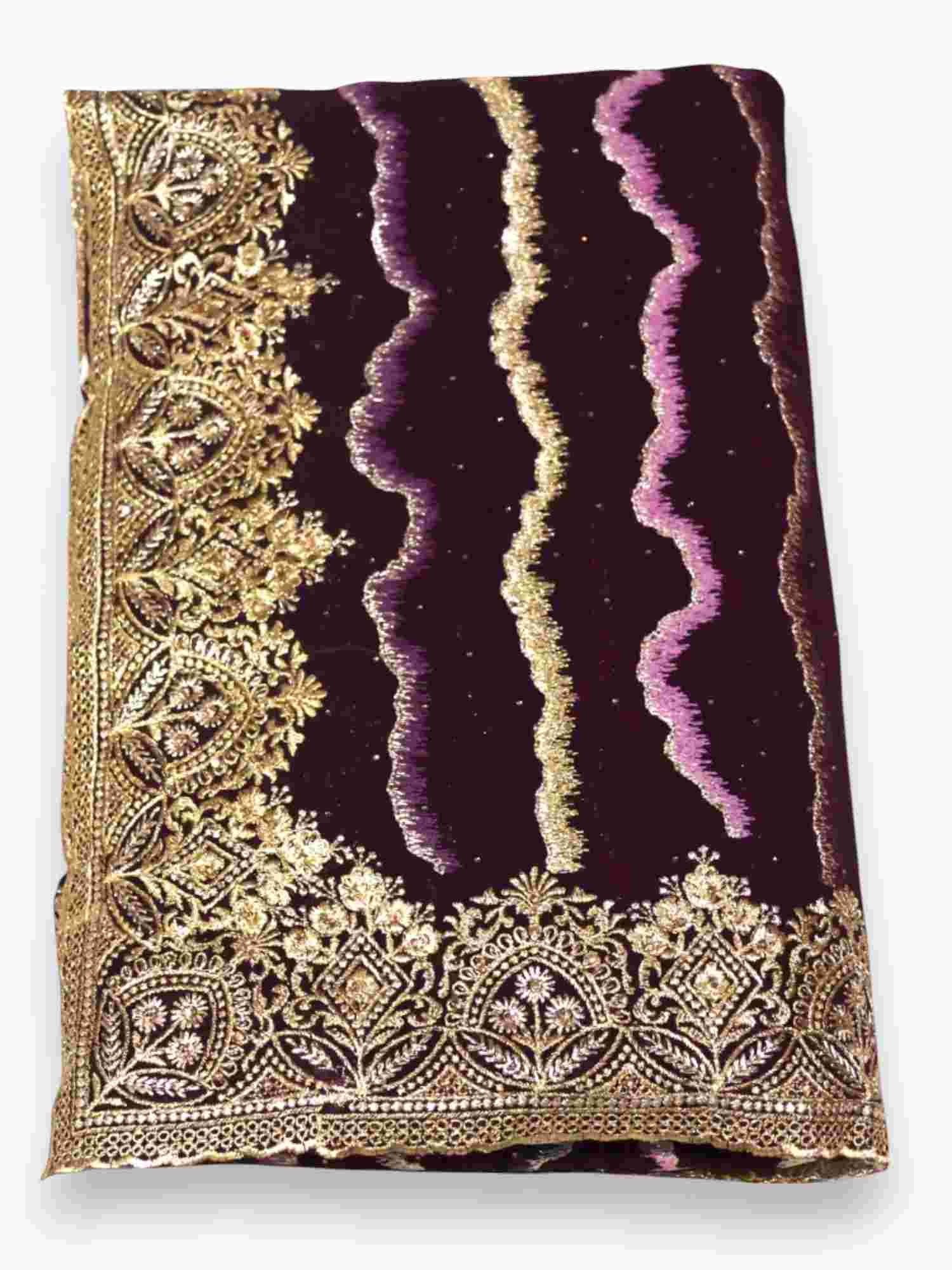 Jiarah Leheriya Embroidery Thread Work Bridal Chiffon Saree