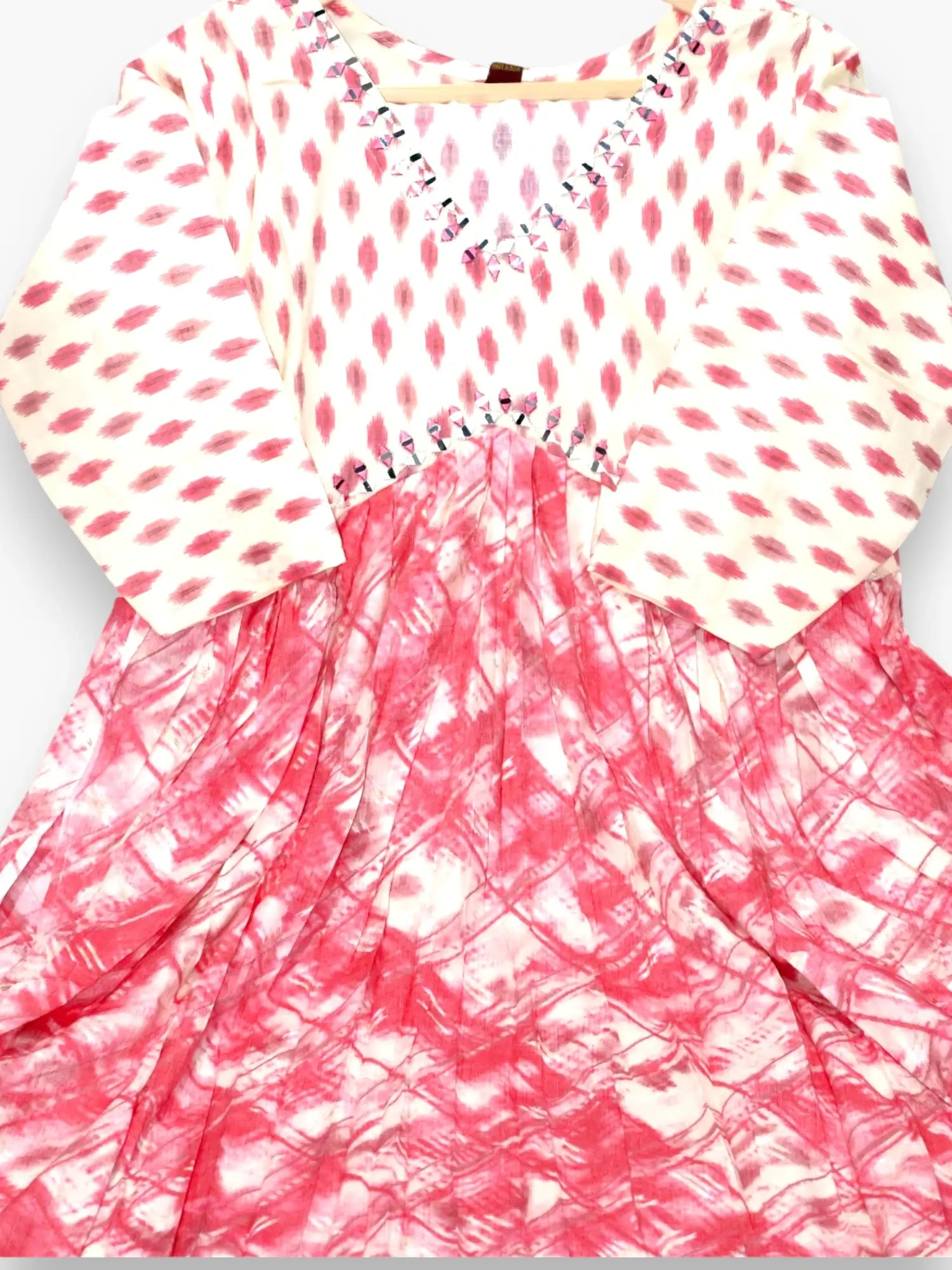 Jiarah Mirror Work Flared Side Cut Kurta Pant Set with Dupatta