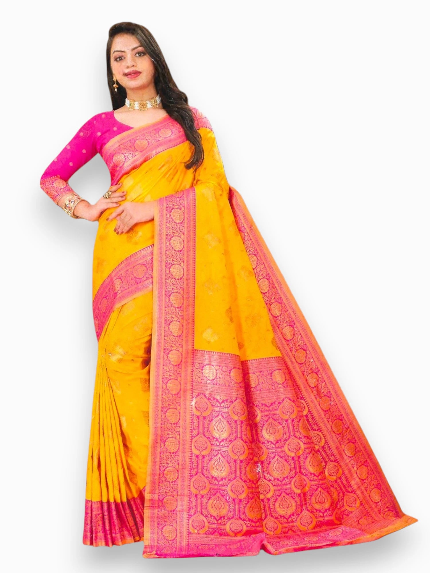 Jiarah Motif Banarasi Woven Zari Saree