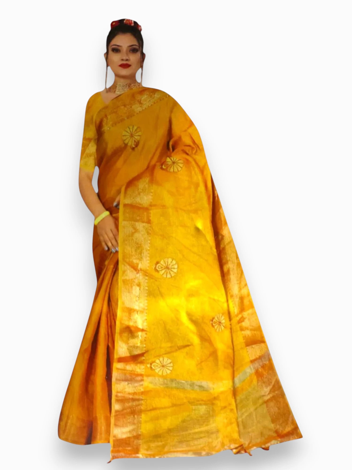 Jiarah Organza Banarasi Embroidery Thread Work Saree