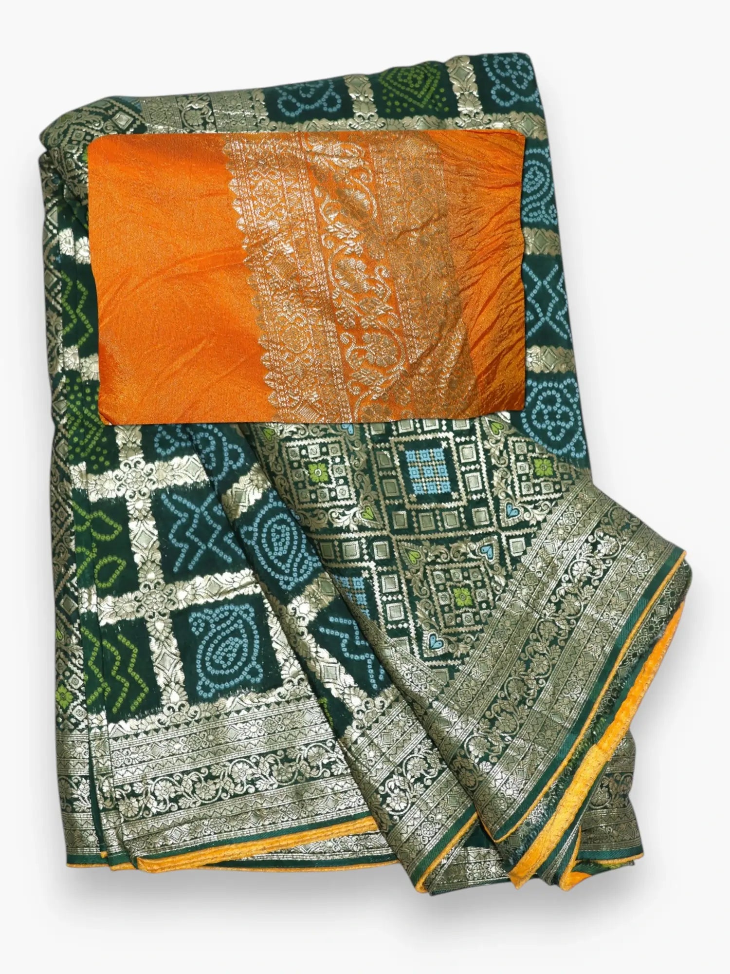 Jiarah Patola Bandhani Khadi Silk Saree