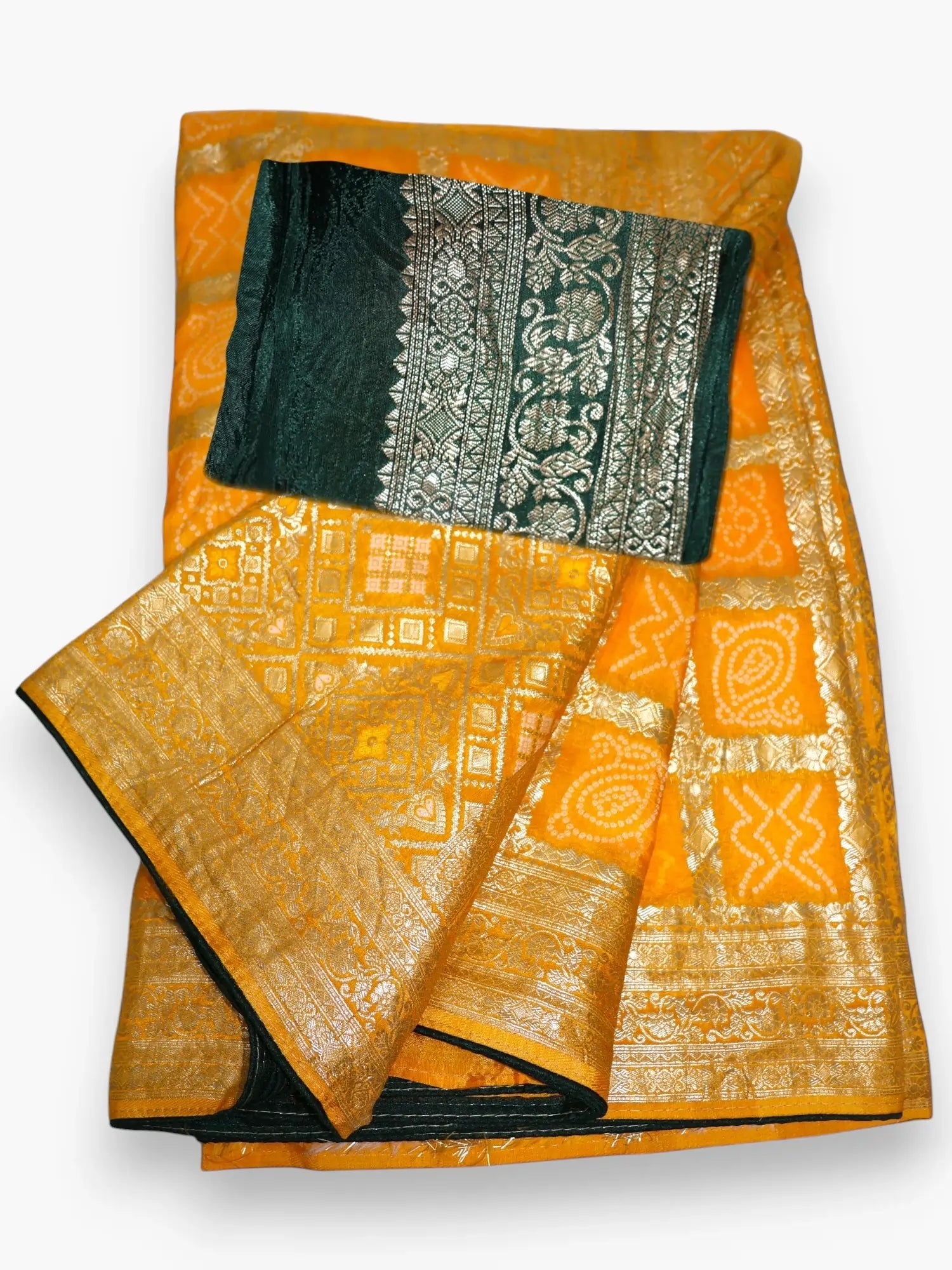 Jiarah Patola Bandhani Khadi Silk Saree