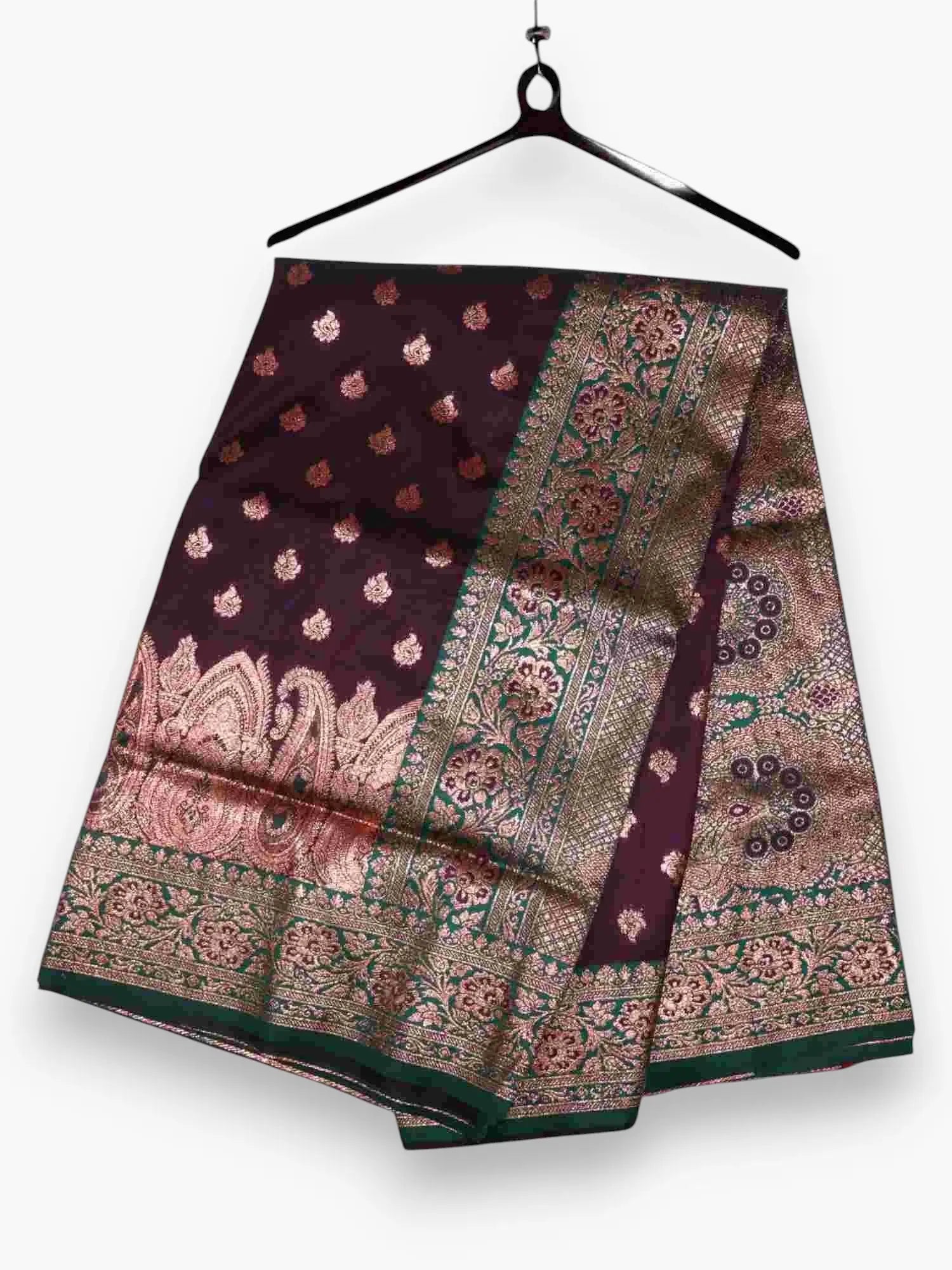 Jiarah Premium Floral Woven Silk Saree