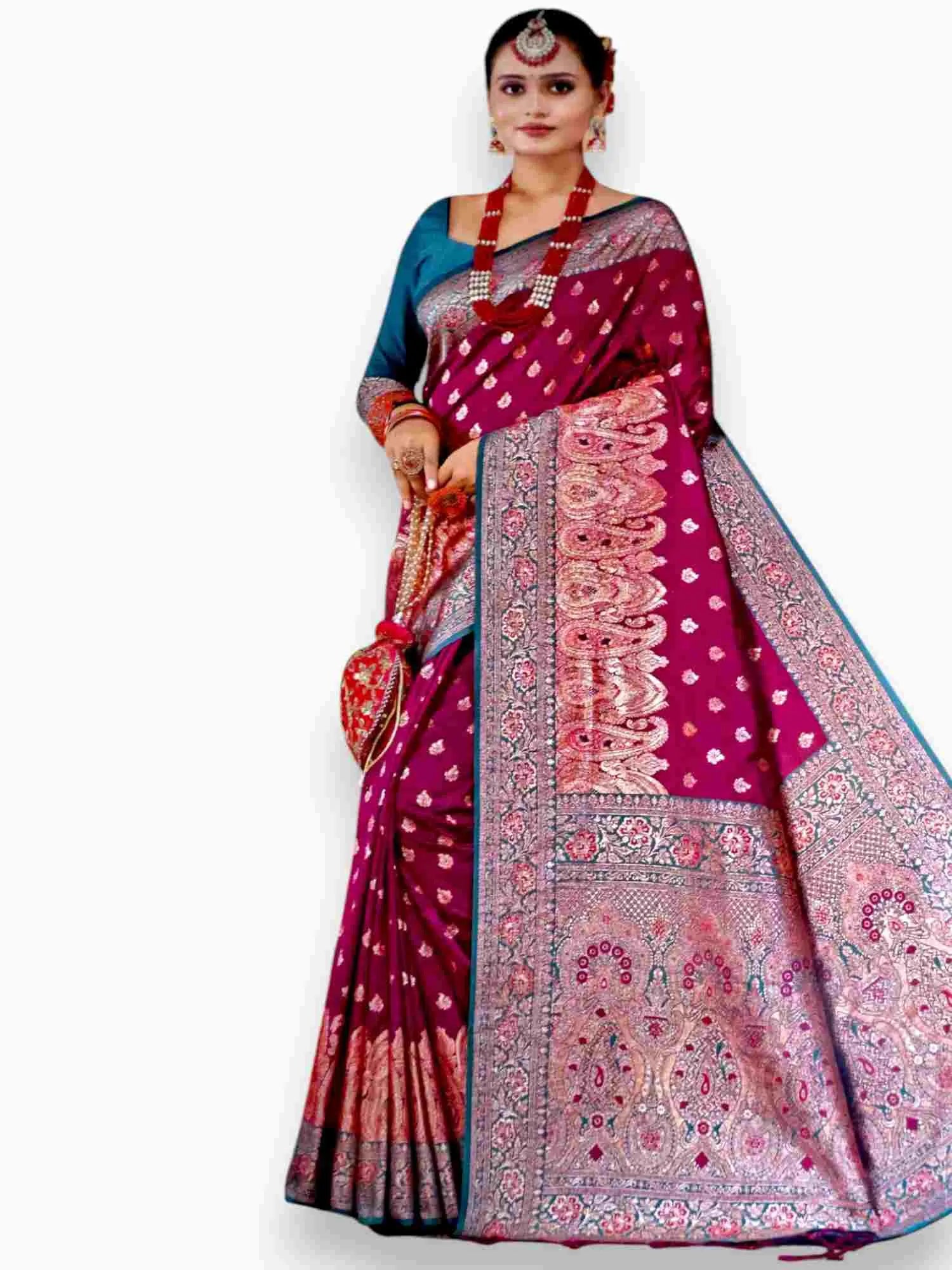 Jiarah Premium Zari Boarder Silk Saree