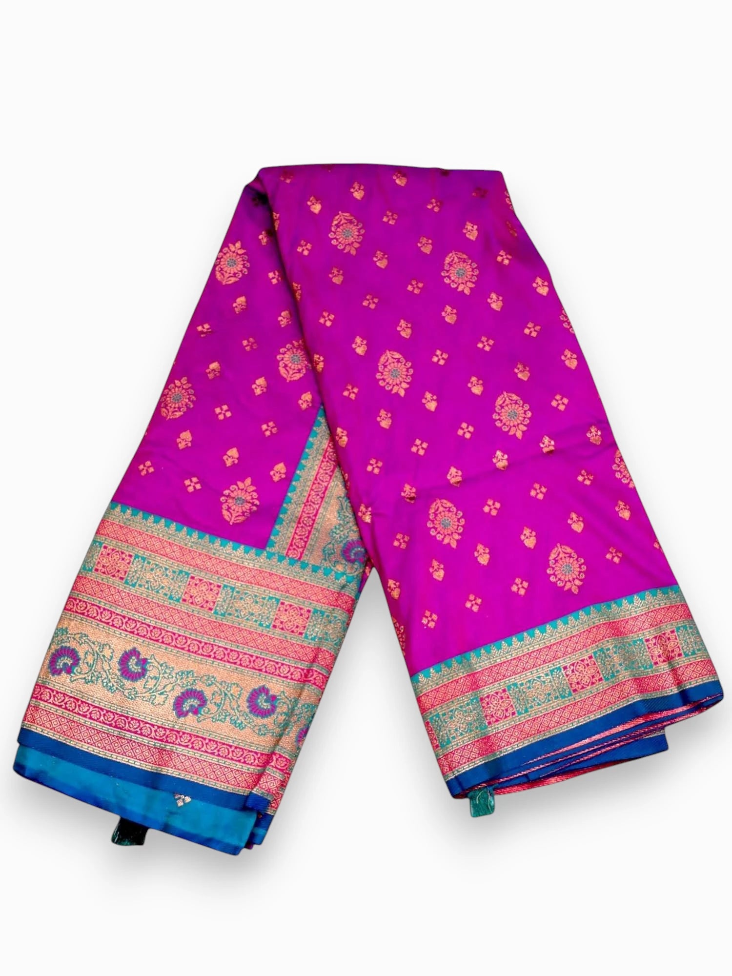 Jiarah Premium Zari Woven Banarasi Silk Saree Pink