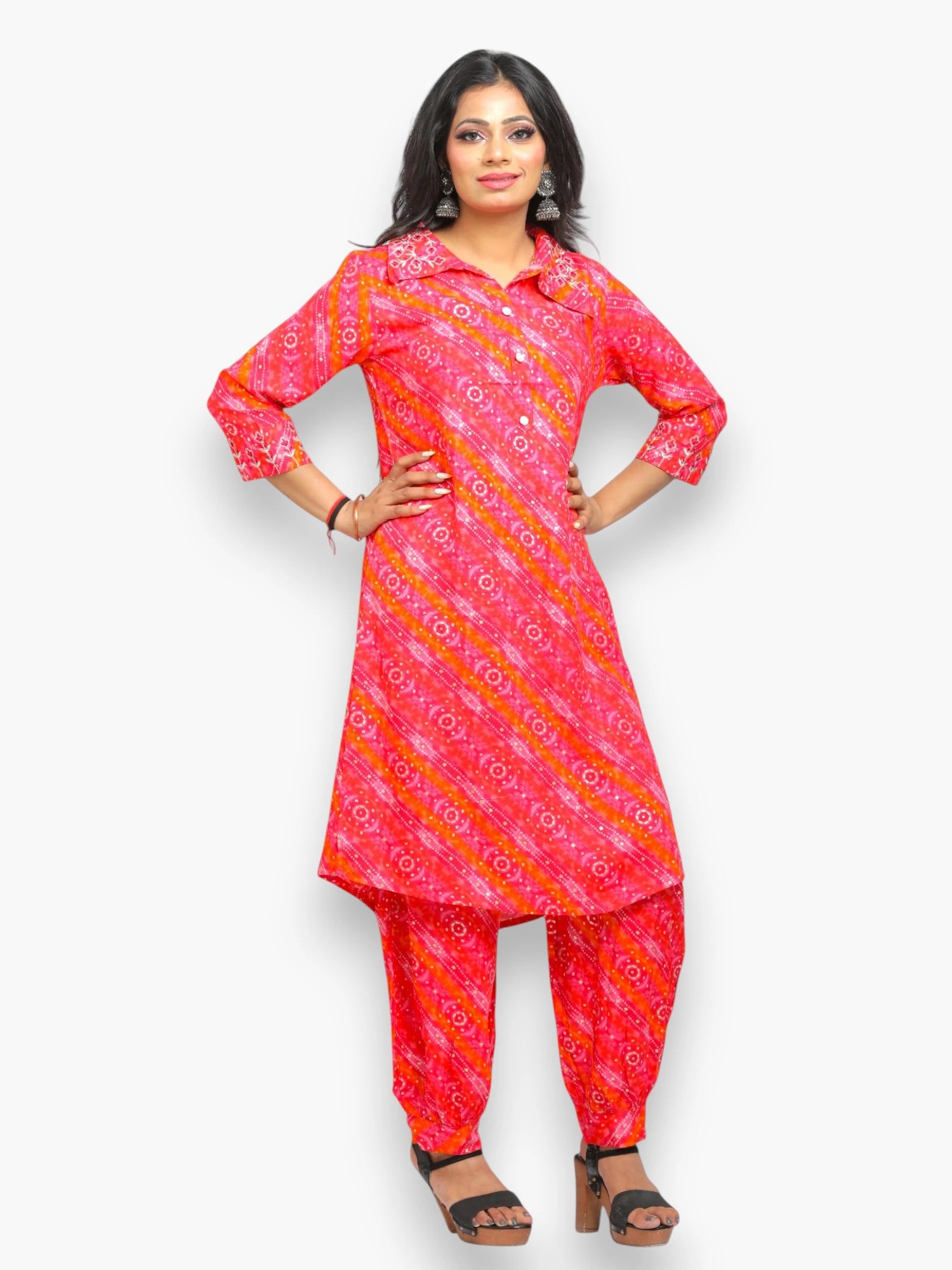 Jiarah Punjabi Style Lehriya Suit Salwar Set