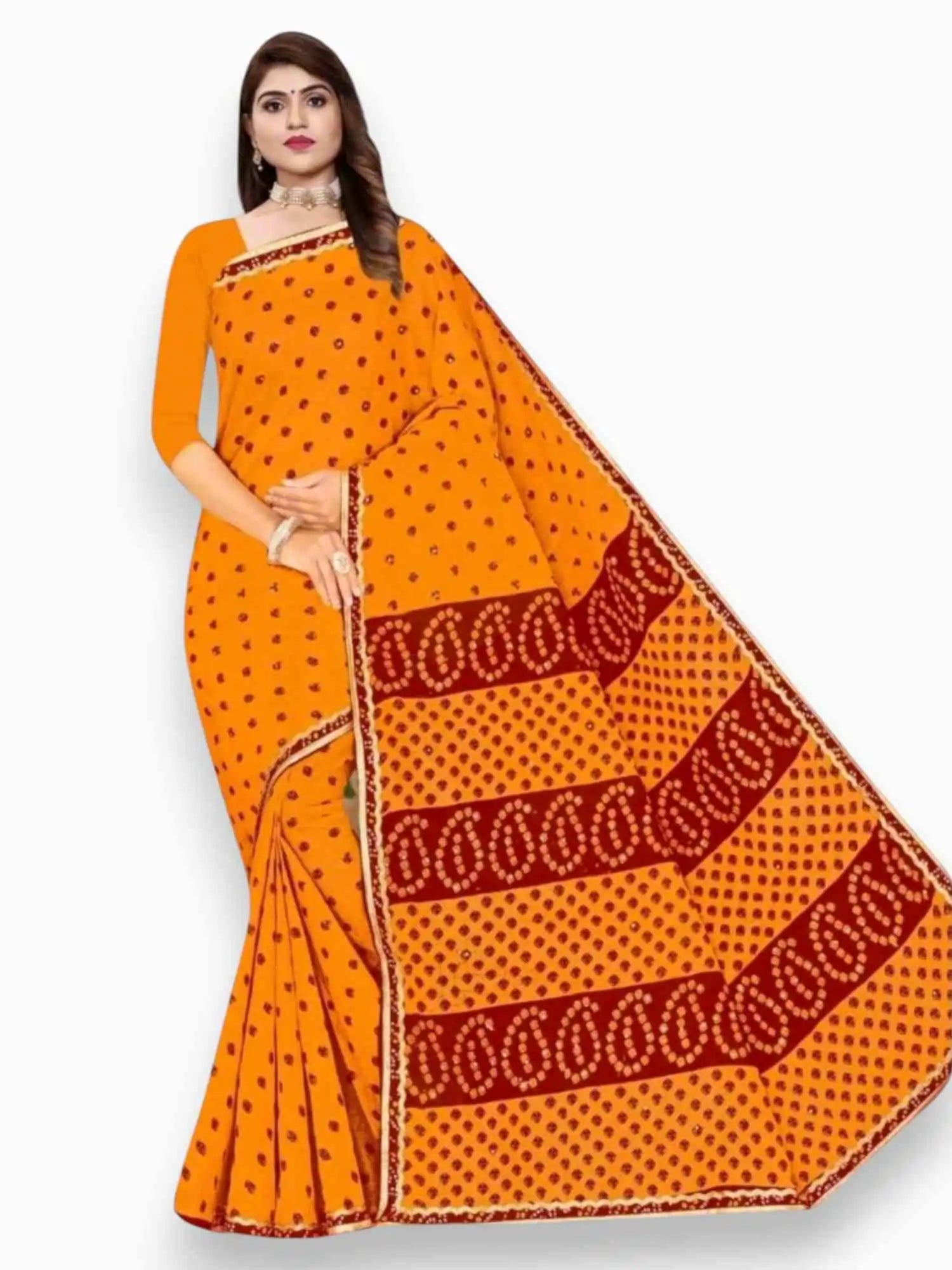 Jiarah Pure Cotton Bandhani Print Saree