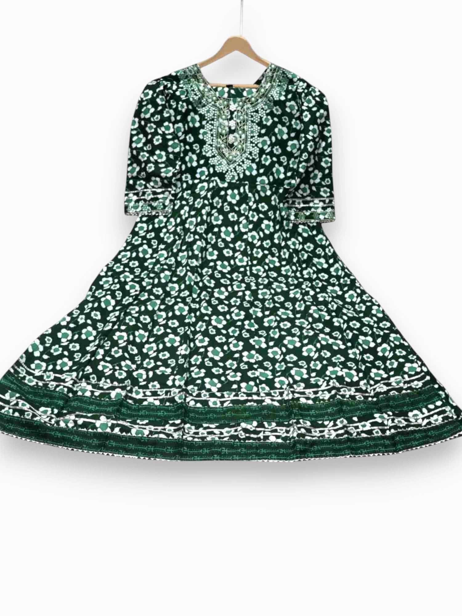 Jiarah Pure Cotton Floral Anarkali Kurta Set with Dupatta