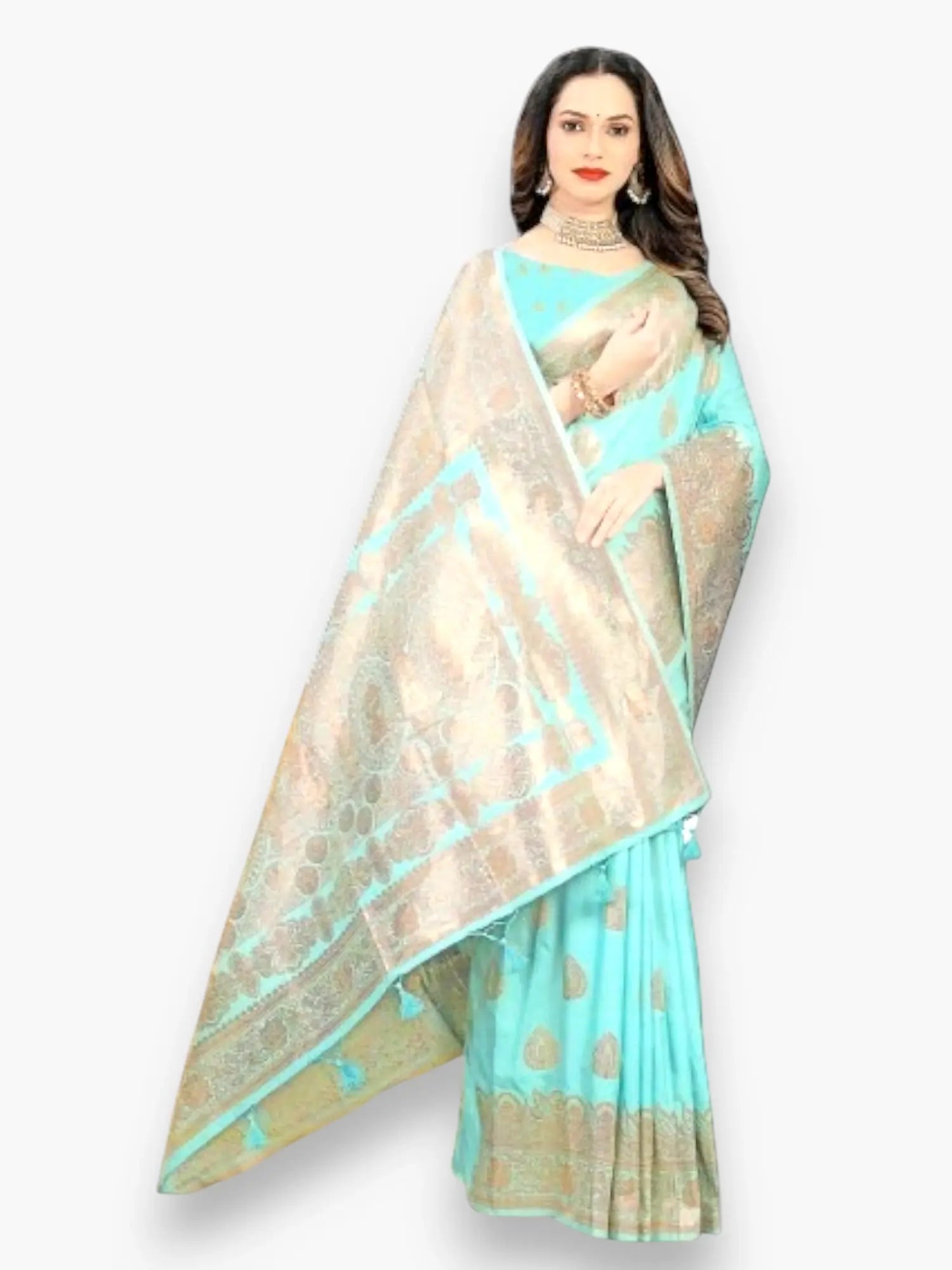 Jiarah Silver Zari Woven Silk Saree