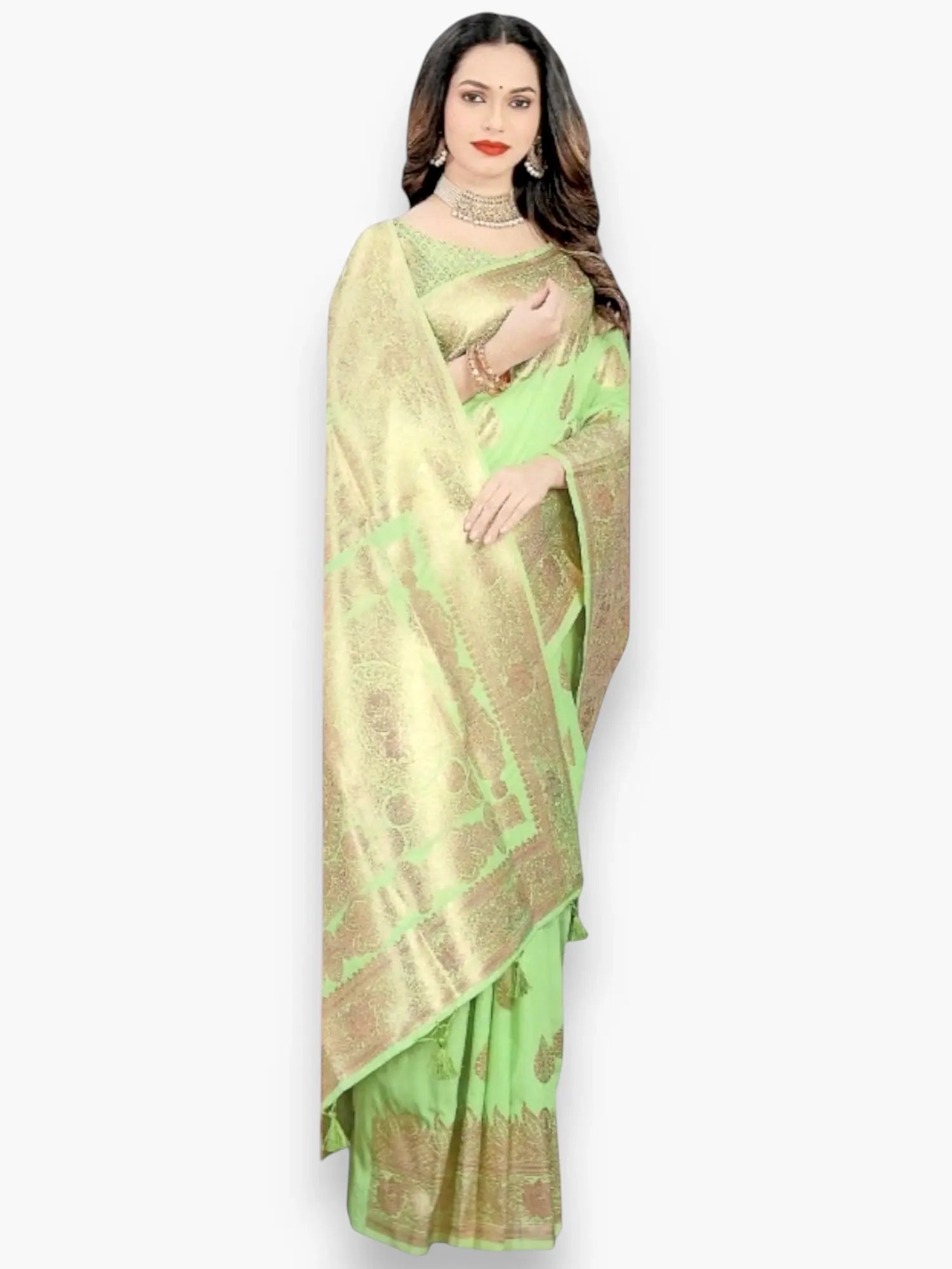 Jiarah Silver Zari Woven Silk Saree