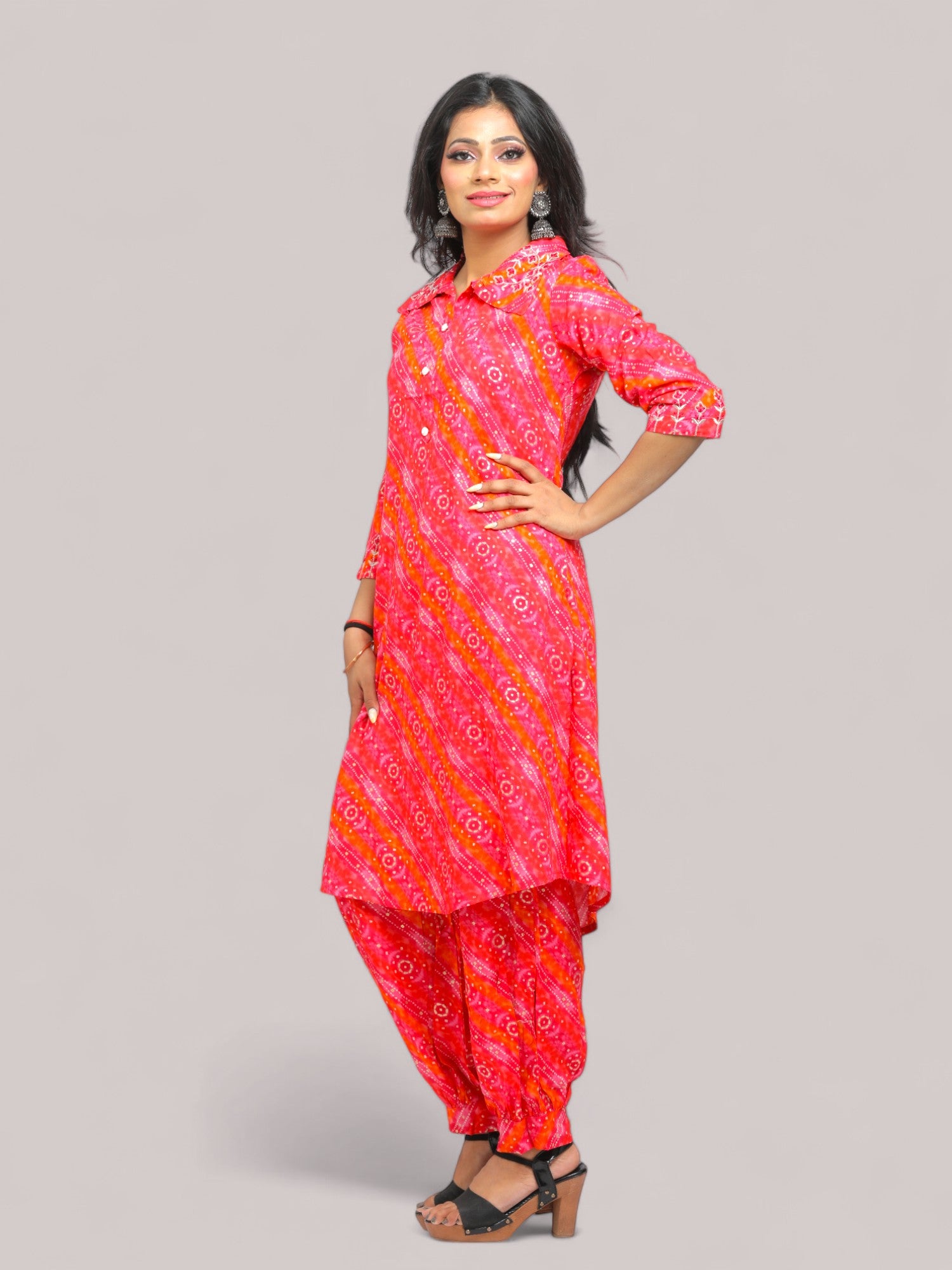 Jiarah Punjabi Style Lehriya Suit Salwar Set