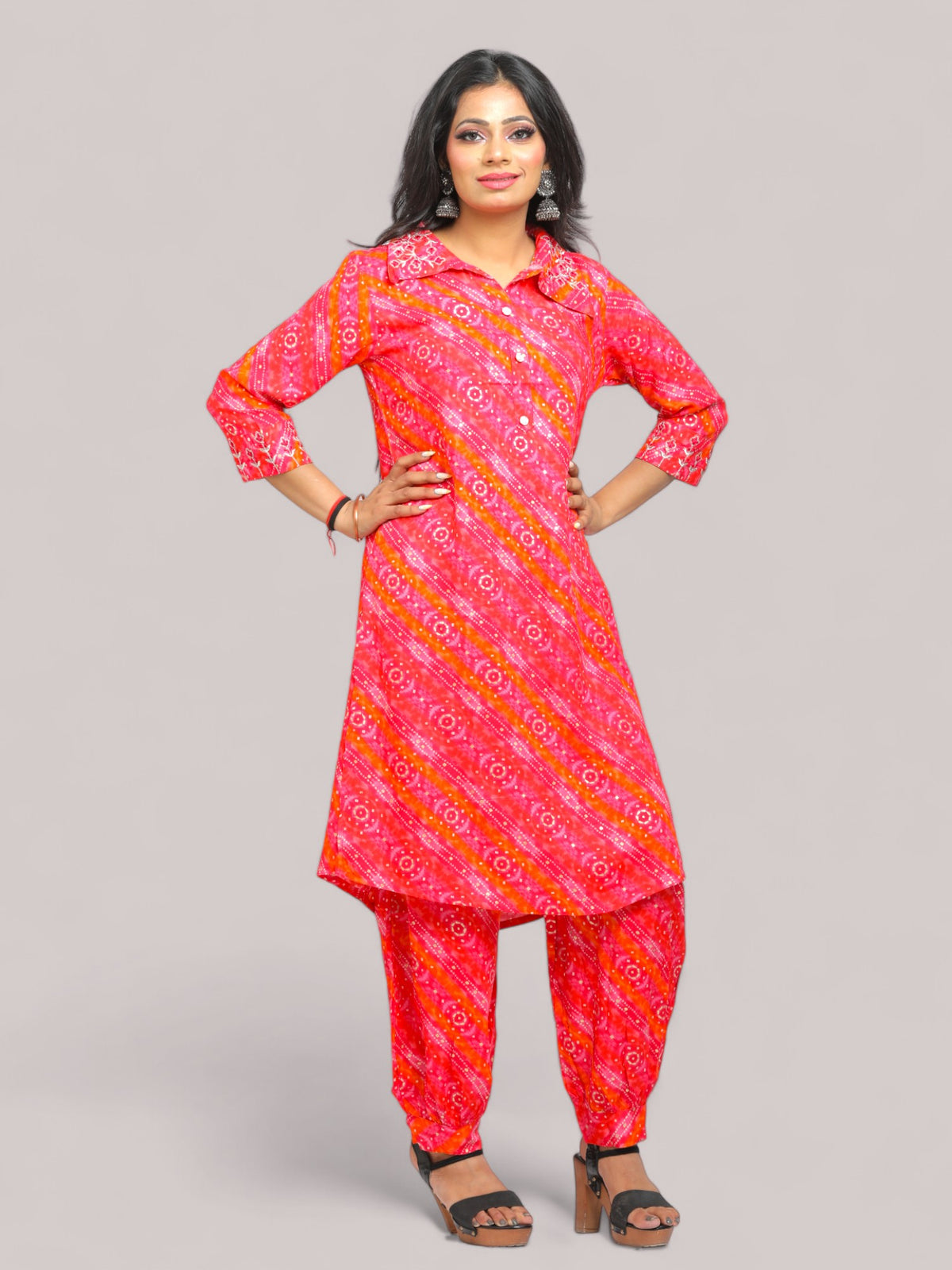 Jiarah Punjabi Style Lehriya Suit Salwar Set