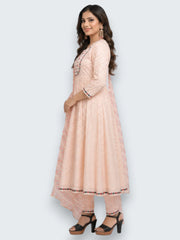 Jiarah Mirror Work Chikankari Kurta Pant Set with Dupatta
