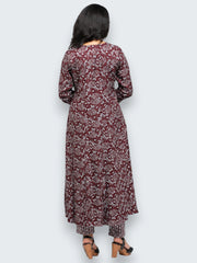 Jiarah Anarkali Cotton Kurta Palazzo Set with Dupatta