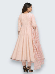 Jiarah Mirror Work Chikankari Kurta Pant Set with Dupatta