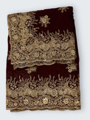 Jiarah Floral Heavy Embroidery Thread Work Georgette Bridal Saree