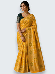 Jiarah Bandhej Patola Minakari Work Silk Saree
