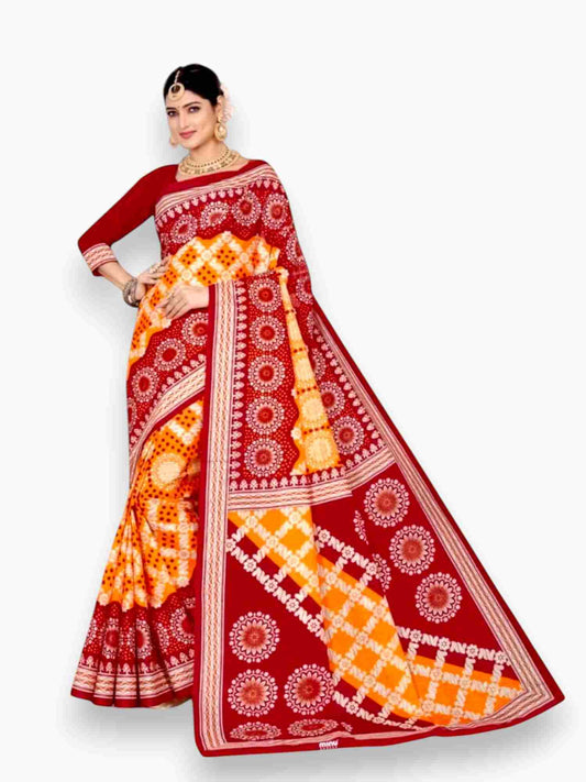 Jiarah Abstract Print Cotton Saree