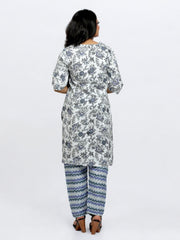 Jiarah A- Line Printed Straight Kurta Palazzo Set with Dupatta