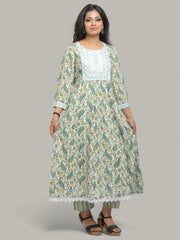 Jiarah Printed Anarkali Kurta Palazzo Set with Dupatta Lace and Sequins Work