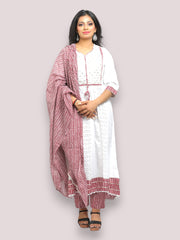 Jiarah Chikankari Anarkali Kurta Pant Set with Dupatta