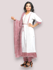 Jiarah Chikankari Anarkali Kurta Pant Set with Dupatta