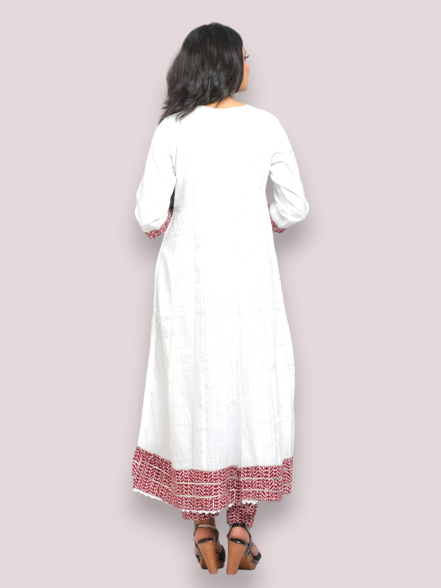 Jiarah Chikankari Anarkali Kurta Pant Set with Dupatta