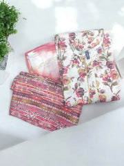 Jiarah Straight Digital Floral Print Kurta Pant With Dupatta Set Jiarah