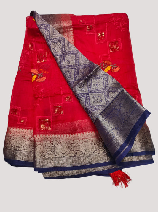 Jiarah Banarasi Silk Saree with Embroidery Work