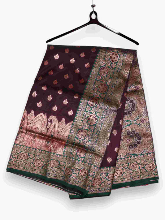 Jiarah Premium Floral Woven Silk Saree