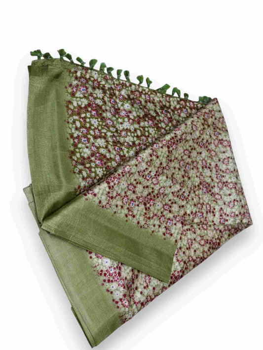 Jiarah Premium Buti Woven Cotton Silk Saree