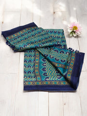 Jiarah Batik woven Silk Saree Blue