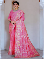 Jiarah Bridal Embroidery Thread Chiffon Saree